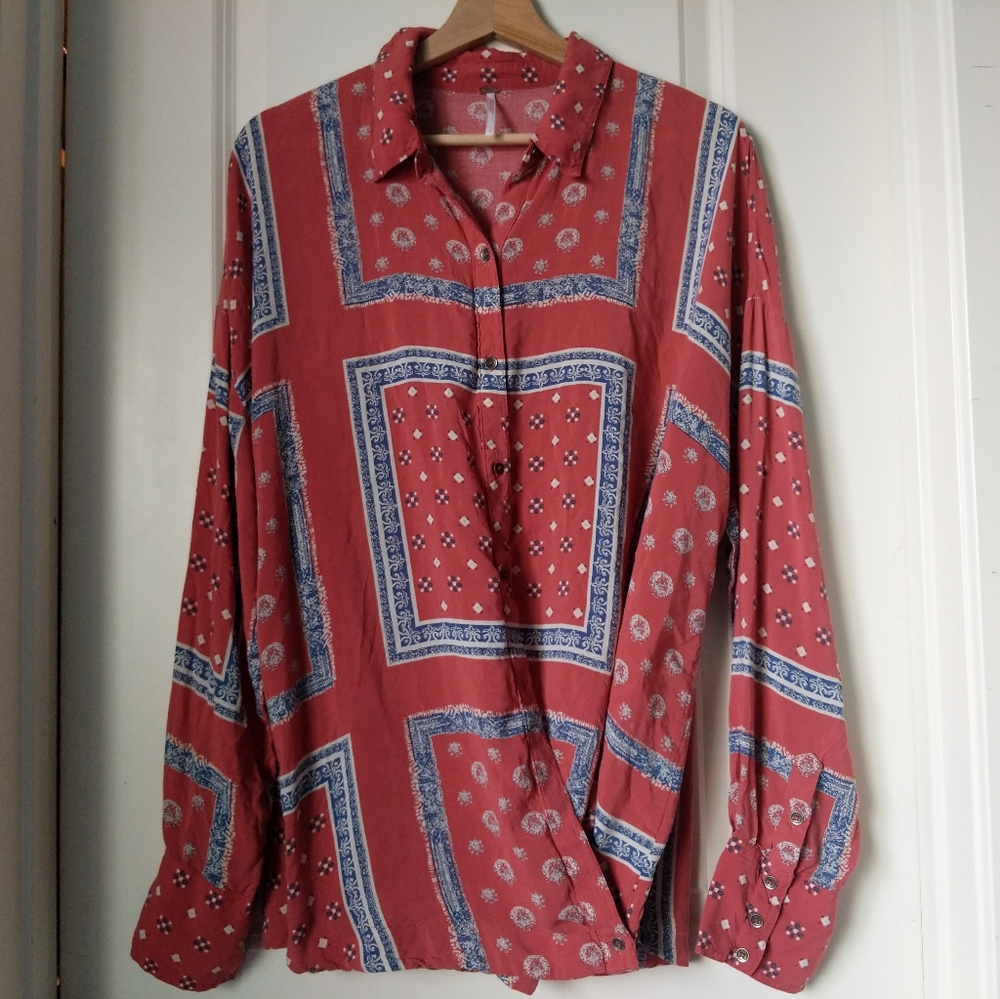 Free People Oversize Bandana Buttondown